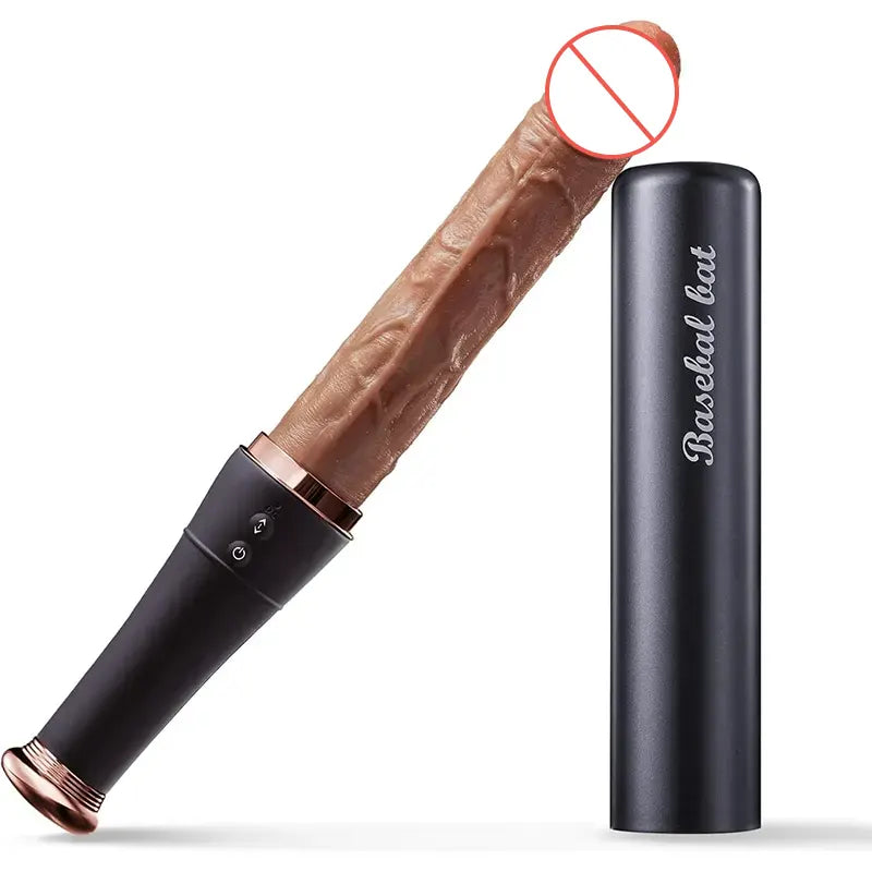 Mini Baseball Bat Vibrating and Thrusting Dildo