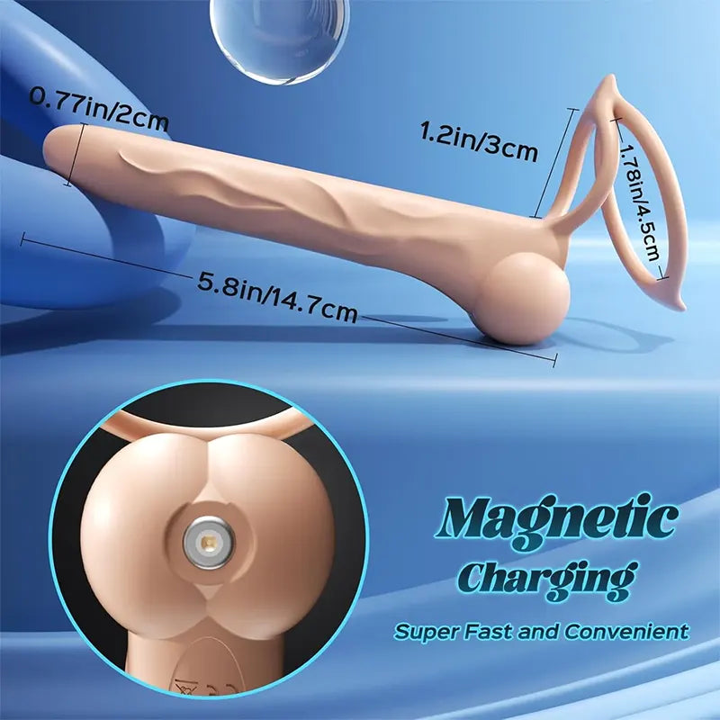 Vibrating Dildo and Cock Ring Set