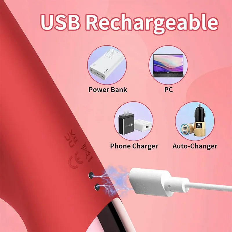 10 Vibration Patterns Rotating Clitoral Vibrator