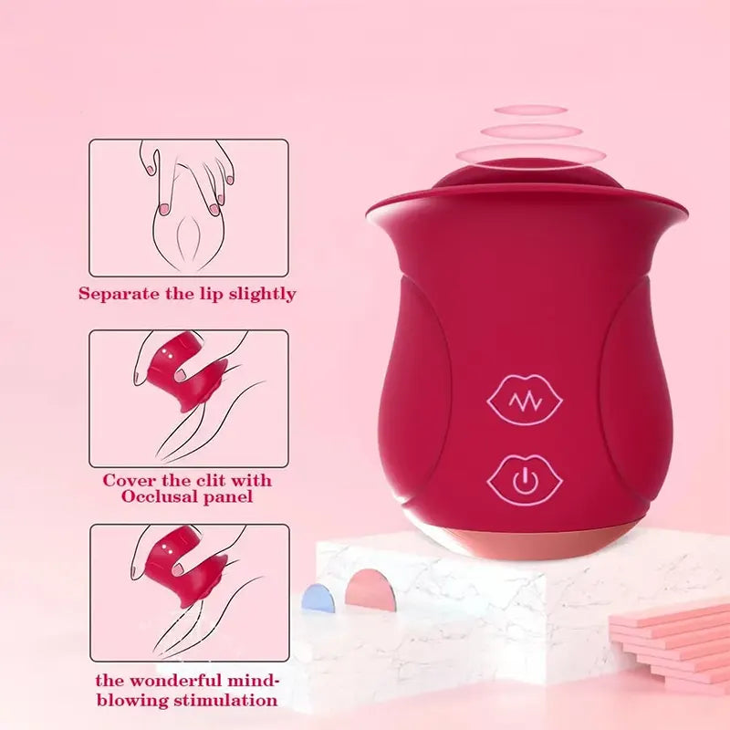 Clitoral G-spot Tongue and Rose Vibrator