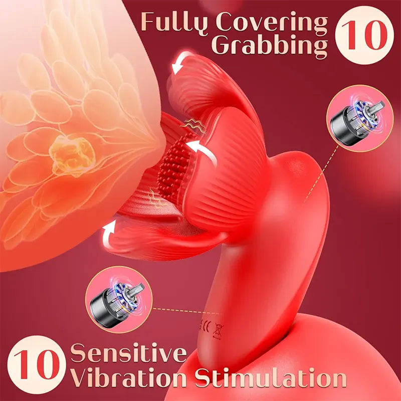10 Patterns Rose Nipple Pleasure Vibrator