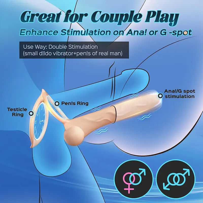 Vibrating Dildo and Cock Ring Set