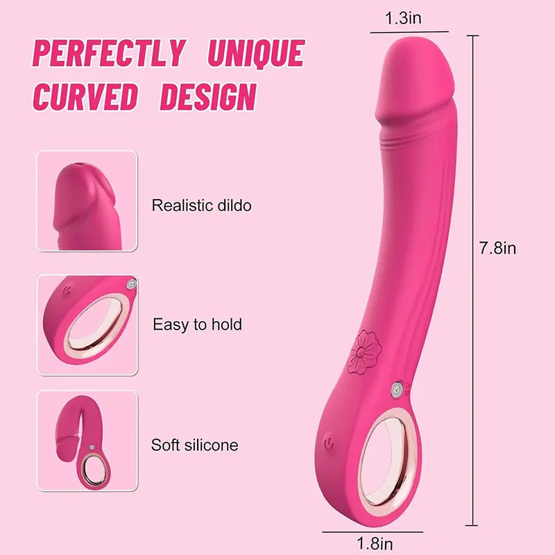 Curved G-Spot Vibrating Dildo