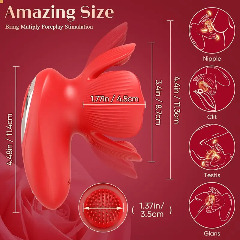 10 Patterns Rose Nipple Pleasure Vibrator