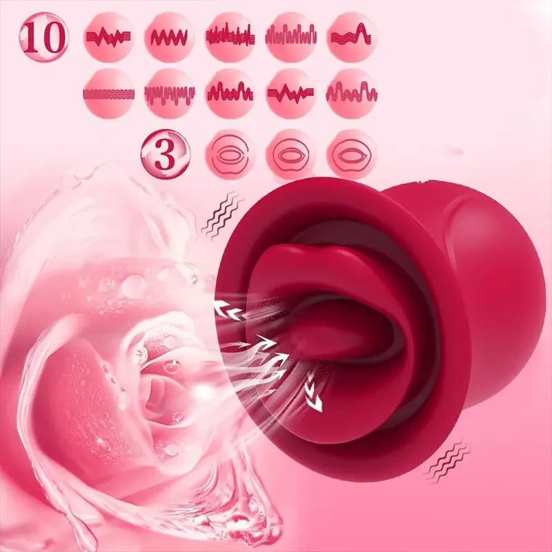 Clitoral G-spot Tongue and Rose Vibrator