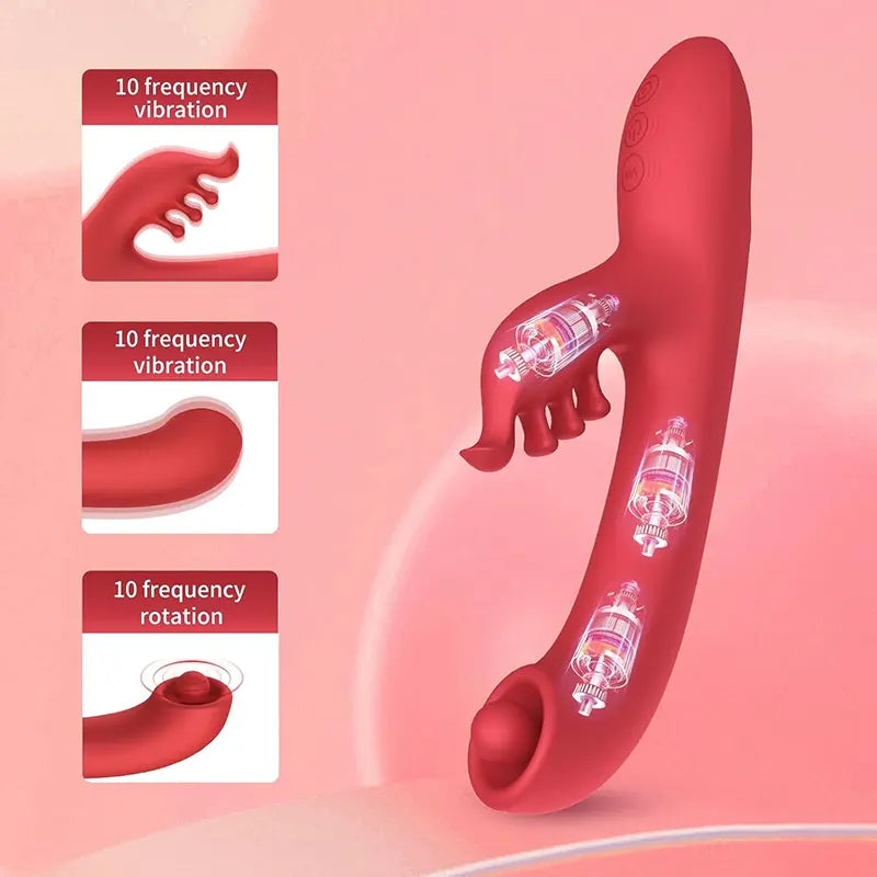 10 Vibration Patterns Rotating Clitoral Vibrator