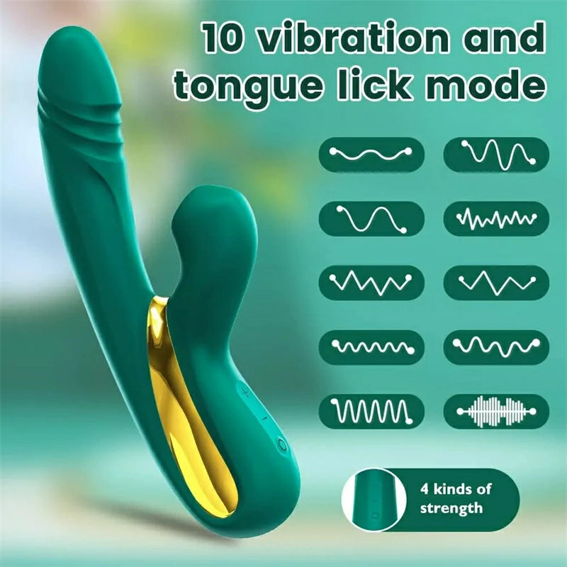 2-in-1 Vibrating and Licking Masturbator: Dual Stimulation