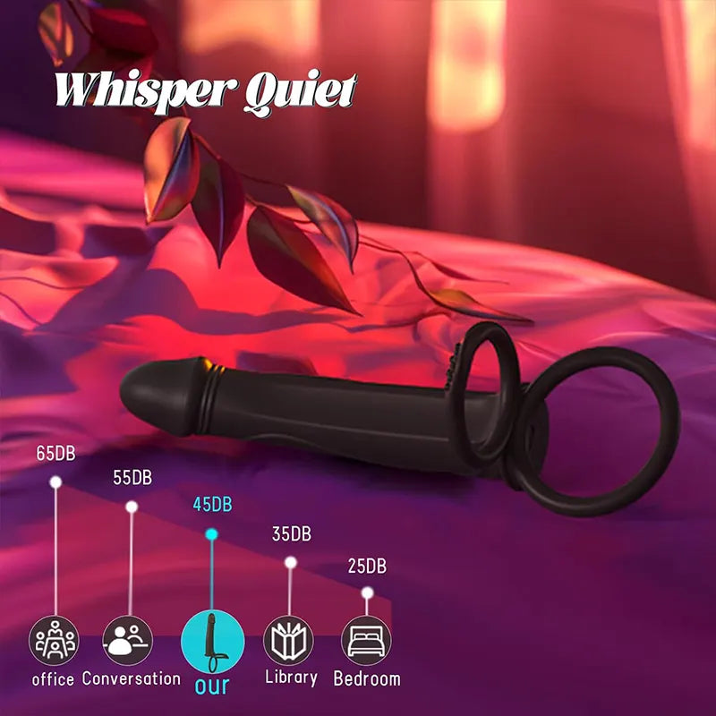 Double Penetration Penis Ring Vibrating G-Spot Dildo