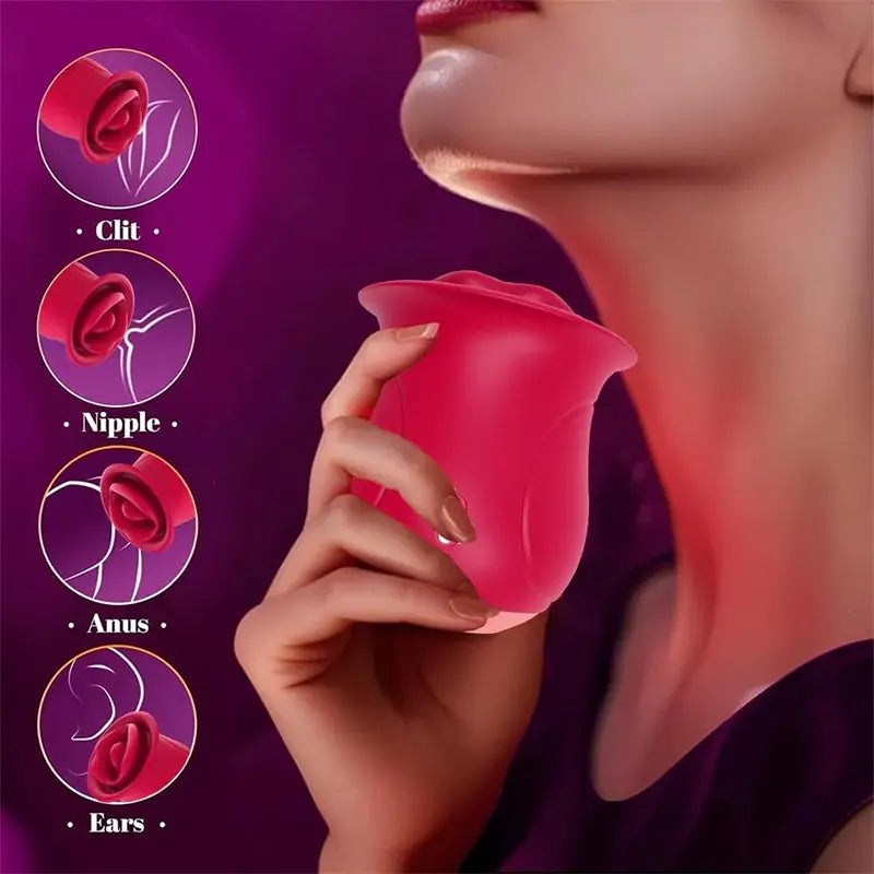Clitoral G-spot Tongue and Rose Vibrator
