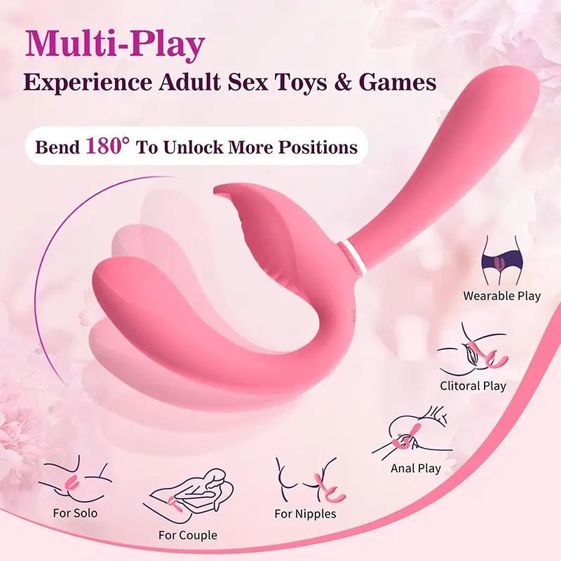 Dual Head Strap-On Clitoral Vibrator for Couples