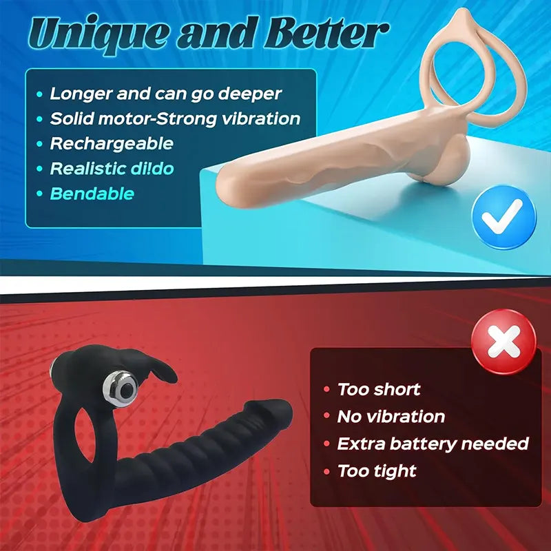 Vibrating Dildo and Cock Ring Set
