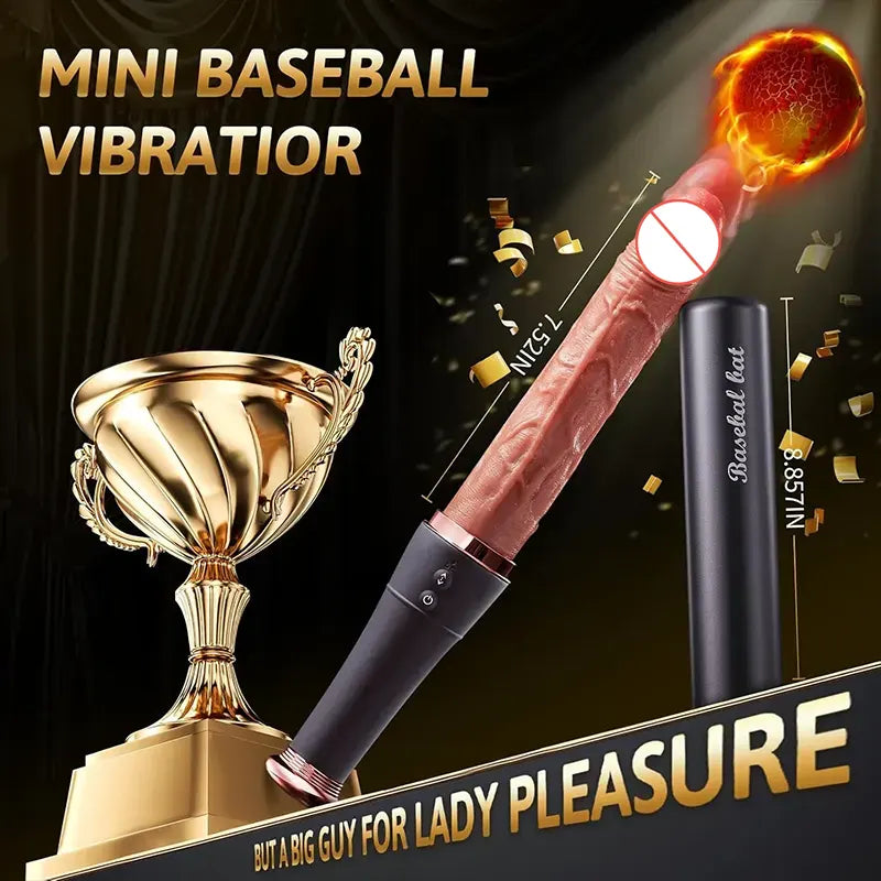 Mini Baseball Bat Vibrating and Thrusting Dildo