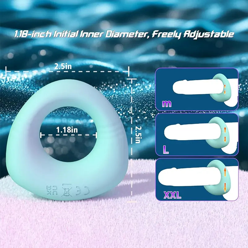 Pleasure Boost 3-in-1 Ultra Soft Stretchy Cock Ring