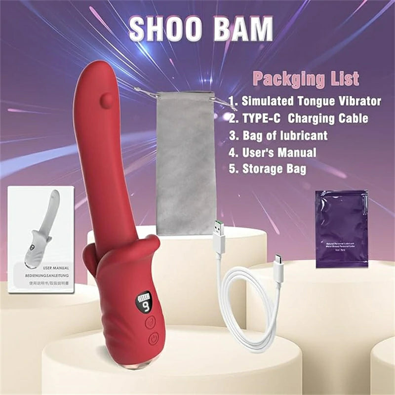 LCD Tongue Vibrator: 9 Modes of Intense Pleasure