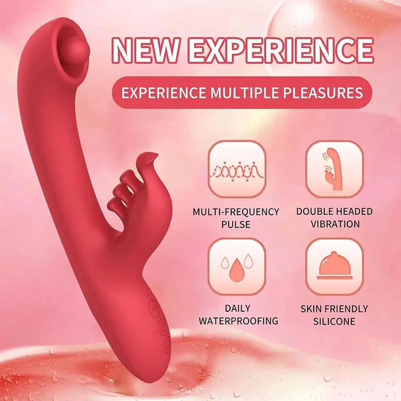 10 Vibration Patterns Rotating Clitoral Vibrator
