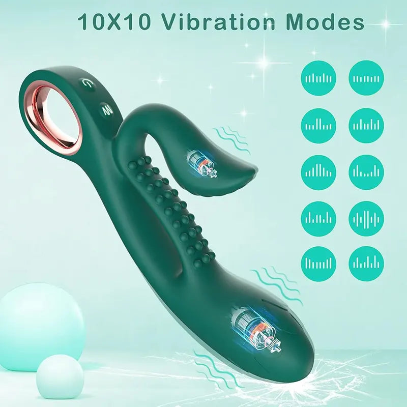 Pure Ecstasy Dual-Action G-Spot & Clitoral Rabbit Vibrator