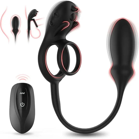 3-in-1 Stimulating Penis Ring and Anal Plugs