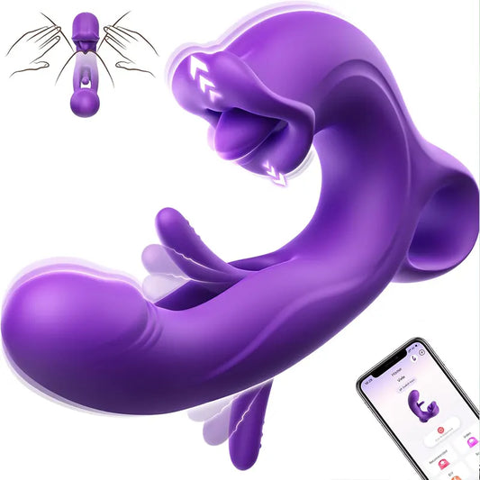 Rose Slap Vibration Lick Tongue Stretch Vibrator