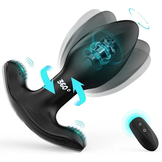 10-Mode Rotating & Vibrating Anal Plug with Remote Control