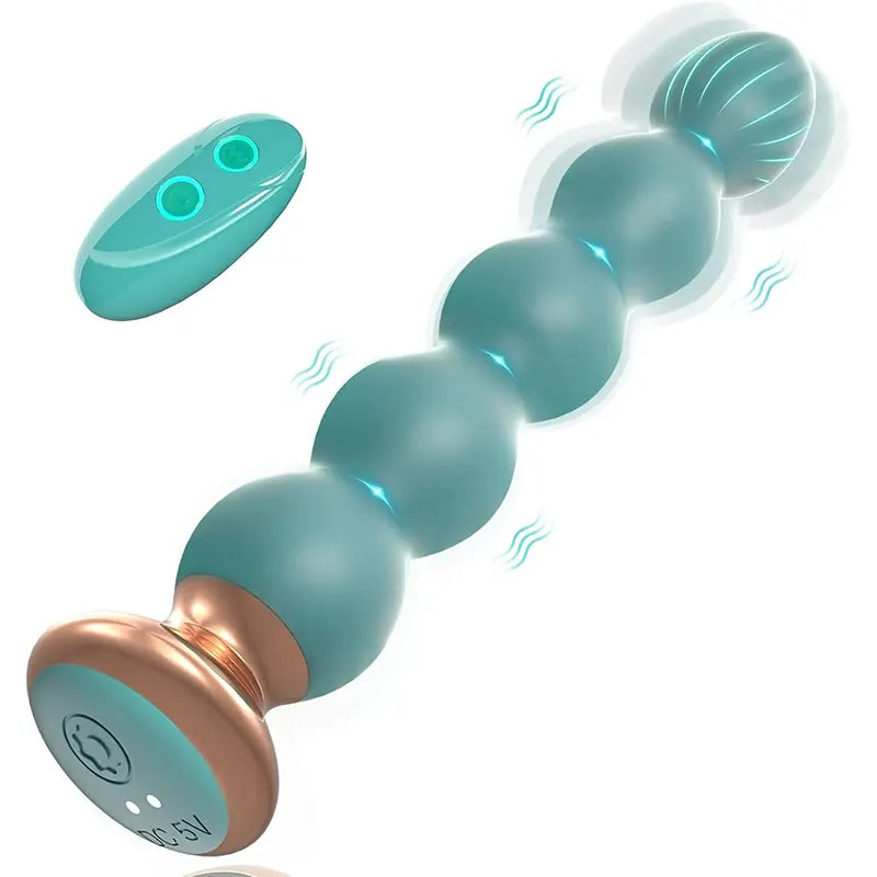 Indigo Dual-Layer Silicone Graduated Vibrating Anal Plug