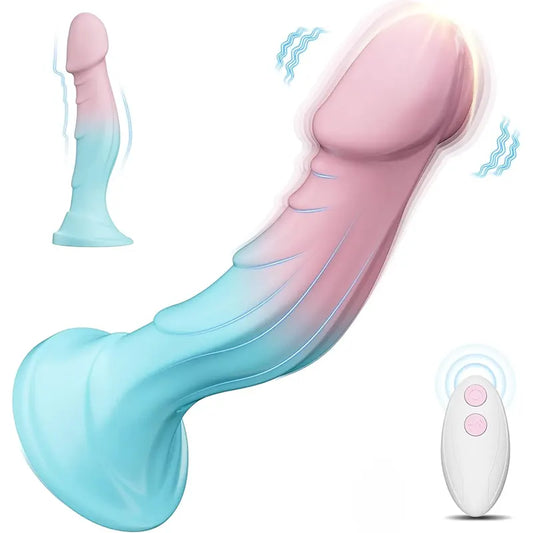 Glow Wave Silicone Dildo with Suction Cup