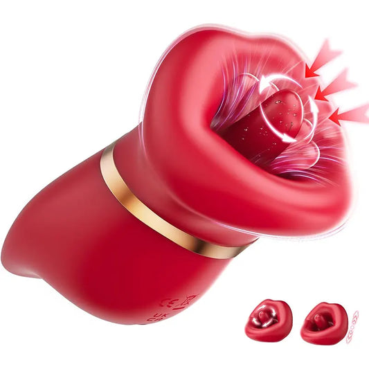 4-in-1 Rose Clitoral Tongue G-spot Vibrator