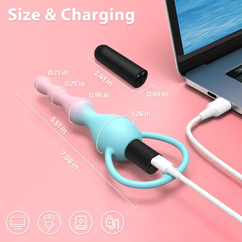 Silicone Vibrating Pleasure Anal Beads