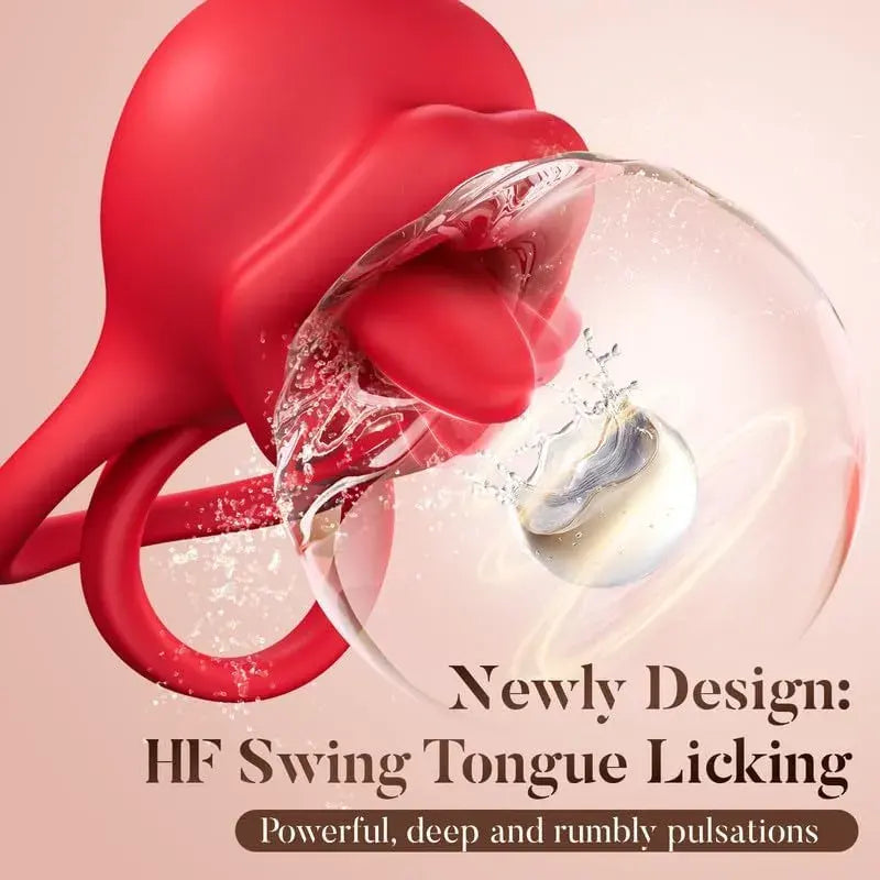 3-in-1 Tongue Licking Vibrating Penis Ring