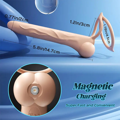 Vibrating Dildo and Cock Ring Set