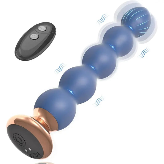 Indigo Dual-Layer Silicone Graduated Vibrating Anal Plug