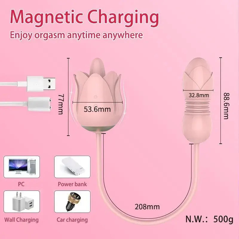Rose Duo Action Vibrator