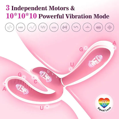Dual Head Strap-On Clitoral Vibrator for Couples