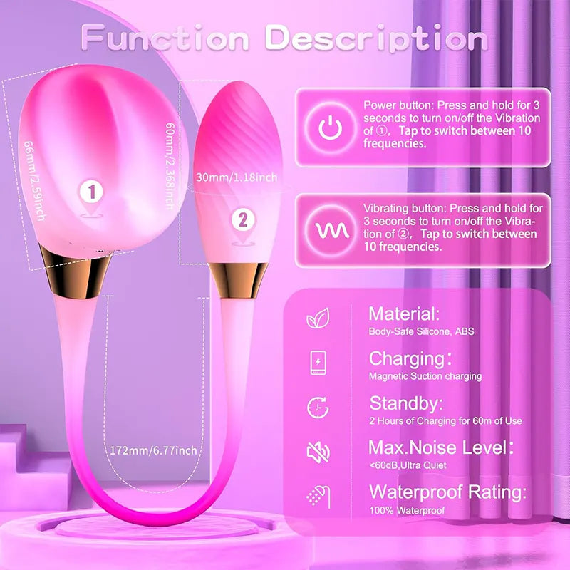 3-in-1 Dual Headed Female G-Spot Flower Vibrator