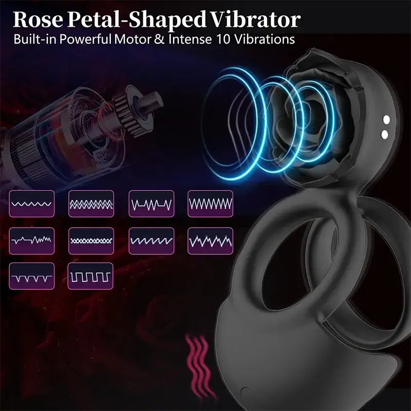 Rose Stimulation Vibrating Penis Ring