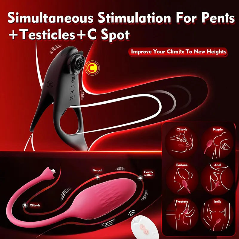 Split Couple Remote Control G-Spot Penis Ring