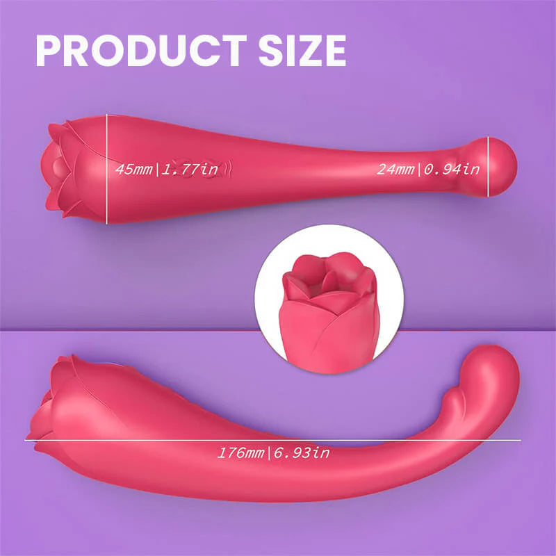 Licking ＆ Vibrating 2-in-1 Rose Masturbator