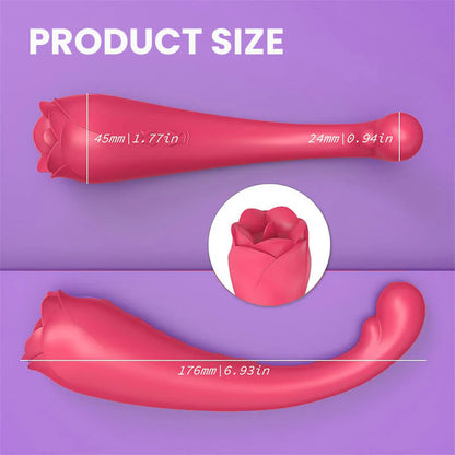 Licking ＆ Vibrating 2-in-1 Rose Masturbator