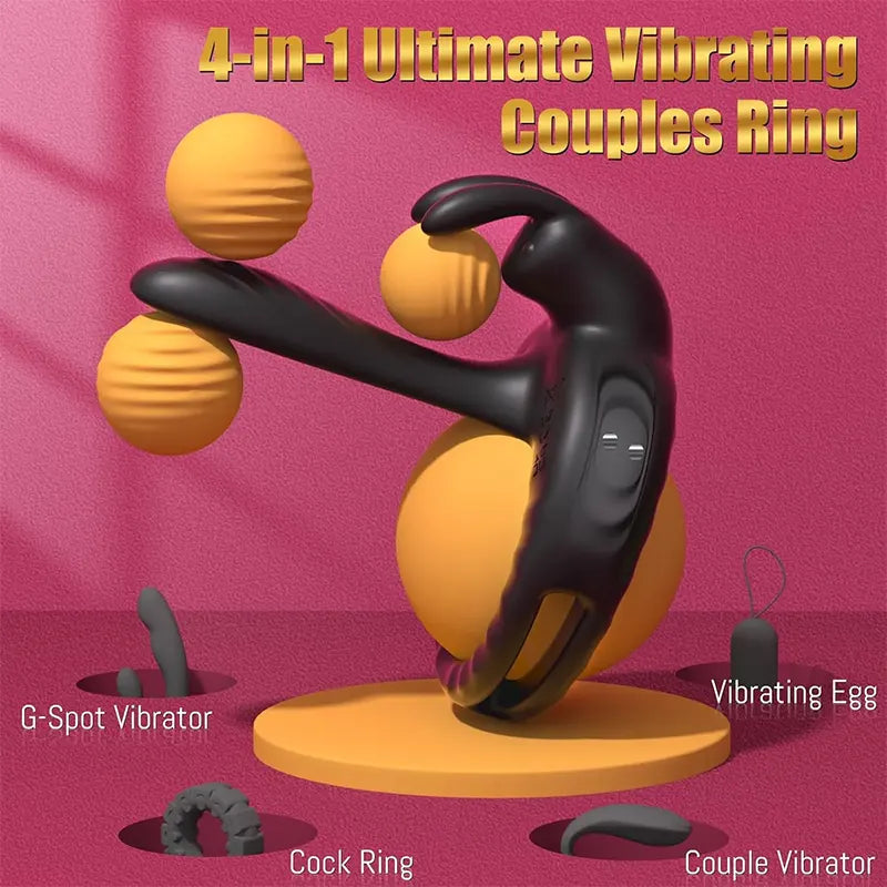 Harmony Couple's Vibrator Sleeve with Rabbit Clitoral Stimulator