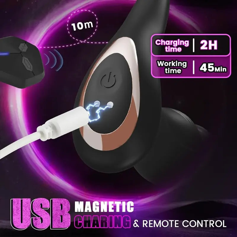 4-in-1 Oscillating Prostate Massager with Thrust & Vibration
