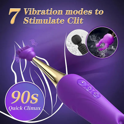 Interchangeable Tap Clitoral Insertion Vibrator