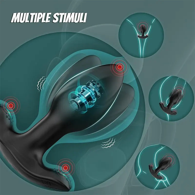 10-Mode Rotating & Vibrating Anal Plug with Remote Control