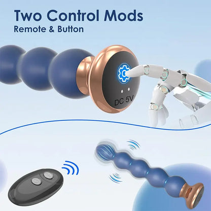 Indigo Dual-Layer Silicone Graduated Vibrating Anal Plug