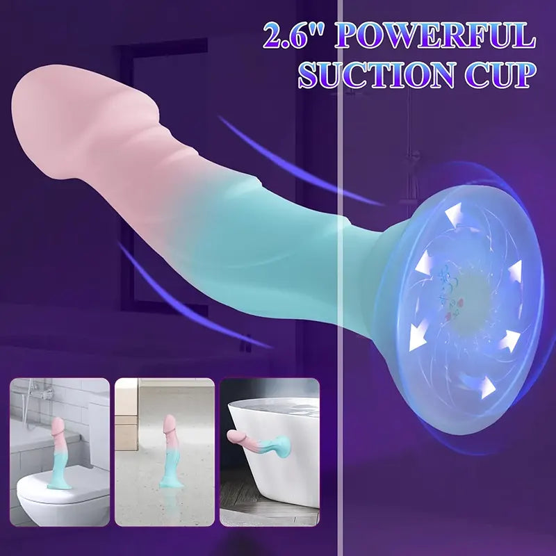 Glow Wave Silicone Dildo with Suction Cup