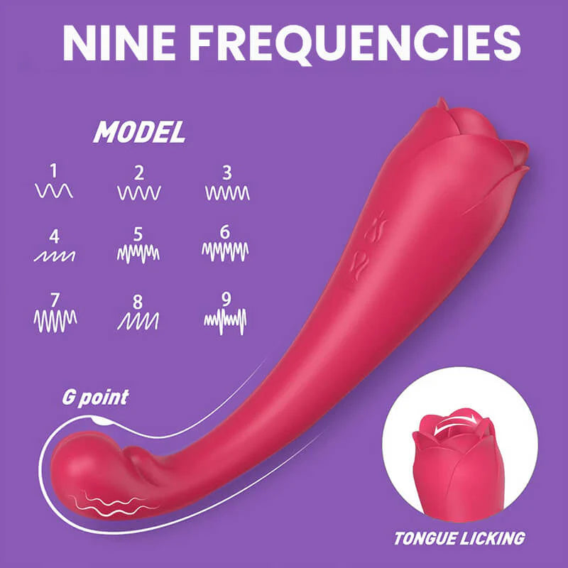 Licking ＆ Vibrating 2-in-1 Rose Masturbator