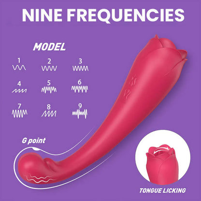 Licking ＆ Vibrating 2-in-1 Rose Masturbator