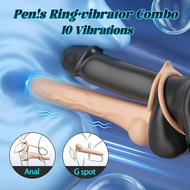 Vibrating Dildo and Cock Ring Set