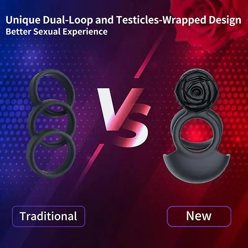 Rose Stimulation Vibrating Penis Ring
