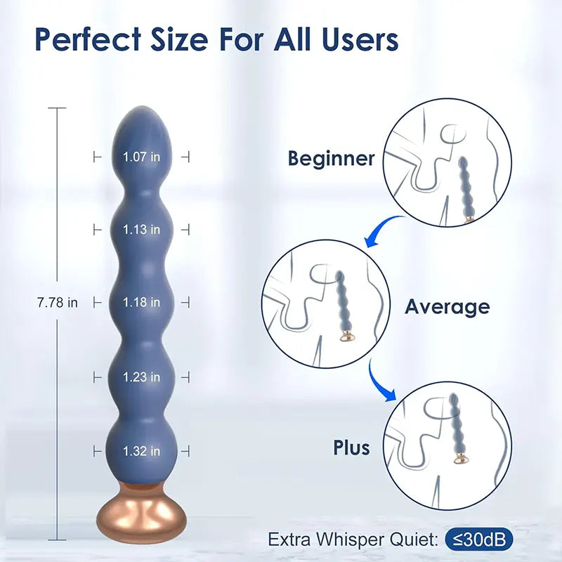 Indigo Dual-Layer Silicone Graduated Vibrating Anal Plug
