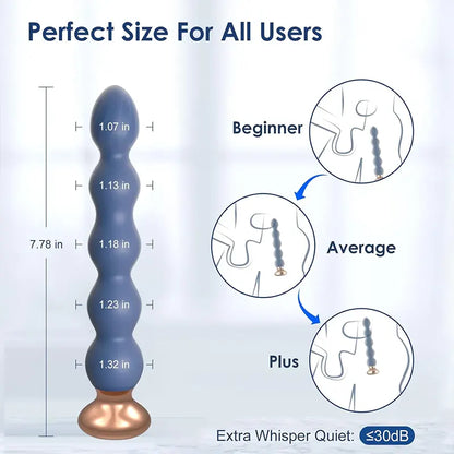 Indigo Dual-Layer Silicone Graduated Vibrating Anal Plug