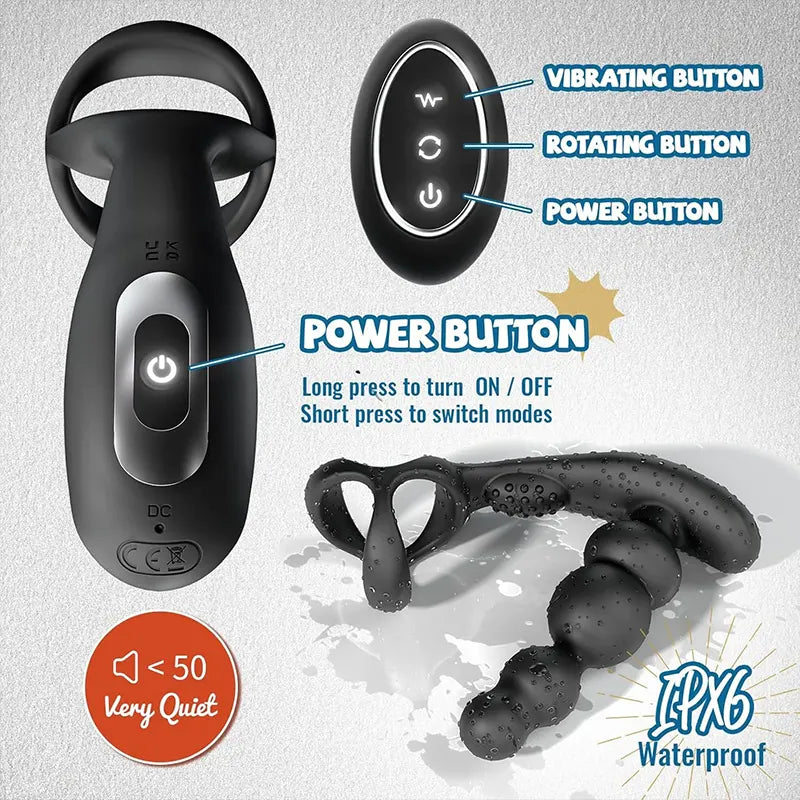 4-in-1 Rotating Prostate Massager & Anal Beads